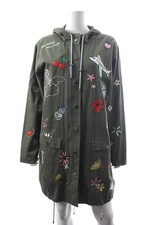 Mira Mikati Embroidered Cotton Hooded Parka / Khaki