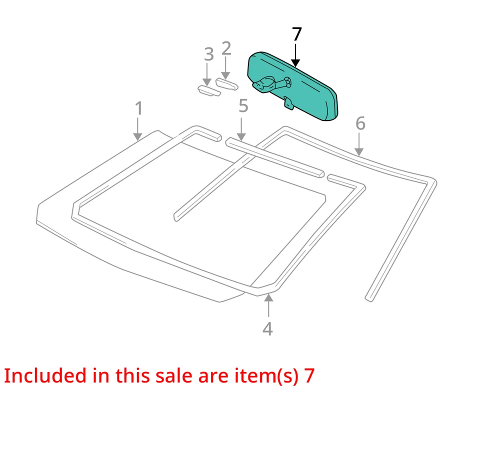 2003-2004 Toyota Matrix Manual Dimming Rear View Mirror OEM (8781002040) - Изображение 3 из 4