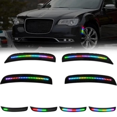 4x RGB LED Side Marker Turn Signal Light for Chrysler 300 2015-2023 Multi-color