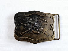 Our American Heritage The Second Amendment Vintage 1977 Gun Rights Belt Buckle