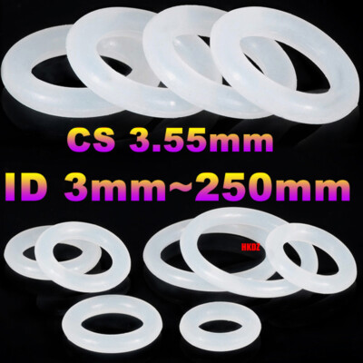 Silicone Rubber O-Rings Seals Food Grade Washer White Metric Sizes ID 3mm~250mm