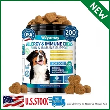 200 Dog Allergy Chews Anti-Itch for Dogs, Dog Allergy Relief Chews for Dogs Itch