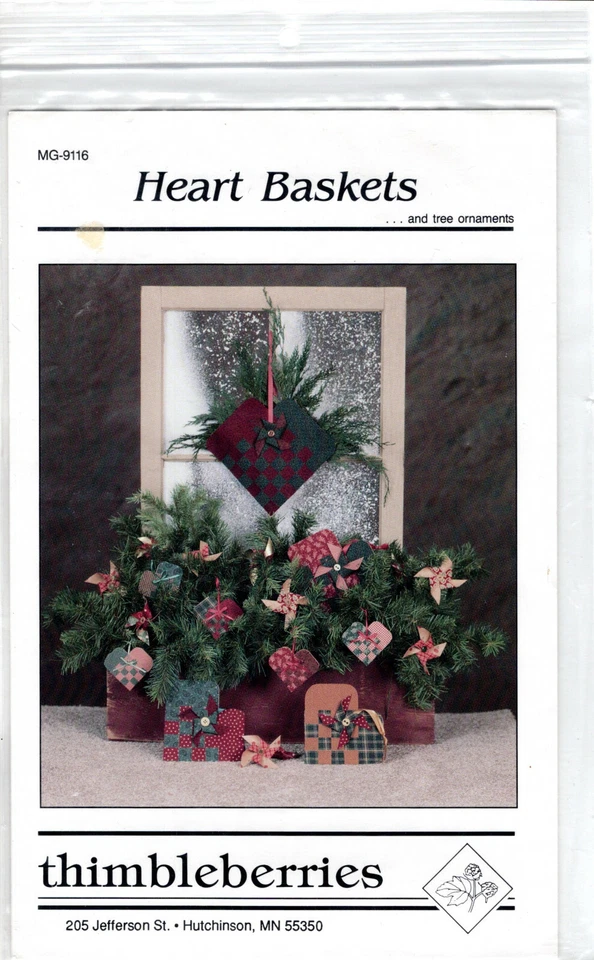 "Heart Baskets" Thimbleberries Sewing Craft Pattern MG-9116 + Ornaments NEW FF - Image 3 of 4