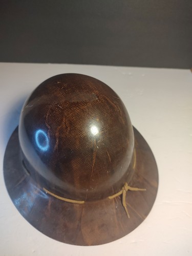 Cappello rigido vintage MSA Skullgard marrone rosso in fibra di vetro tipo K - Foto 4 di 17