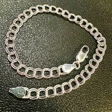 Italy 925 Sterling Silver Link Bracelet Charm Men Women 5MM Anklet for Women