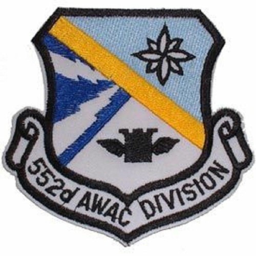USAF, 552ND AWAC - Embroidered Patches, Premium Quality Iron On Patch - 3.5"