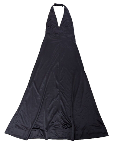 Handmade Black Halter Long Maxi Formal Gown Fits XXS XS C1