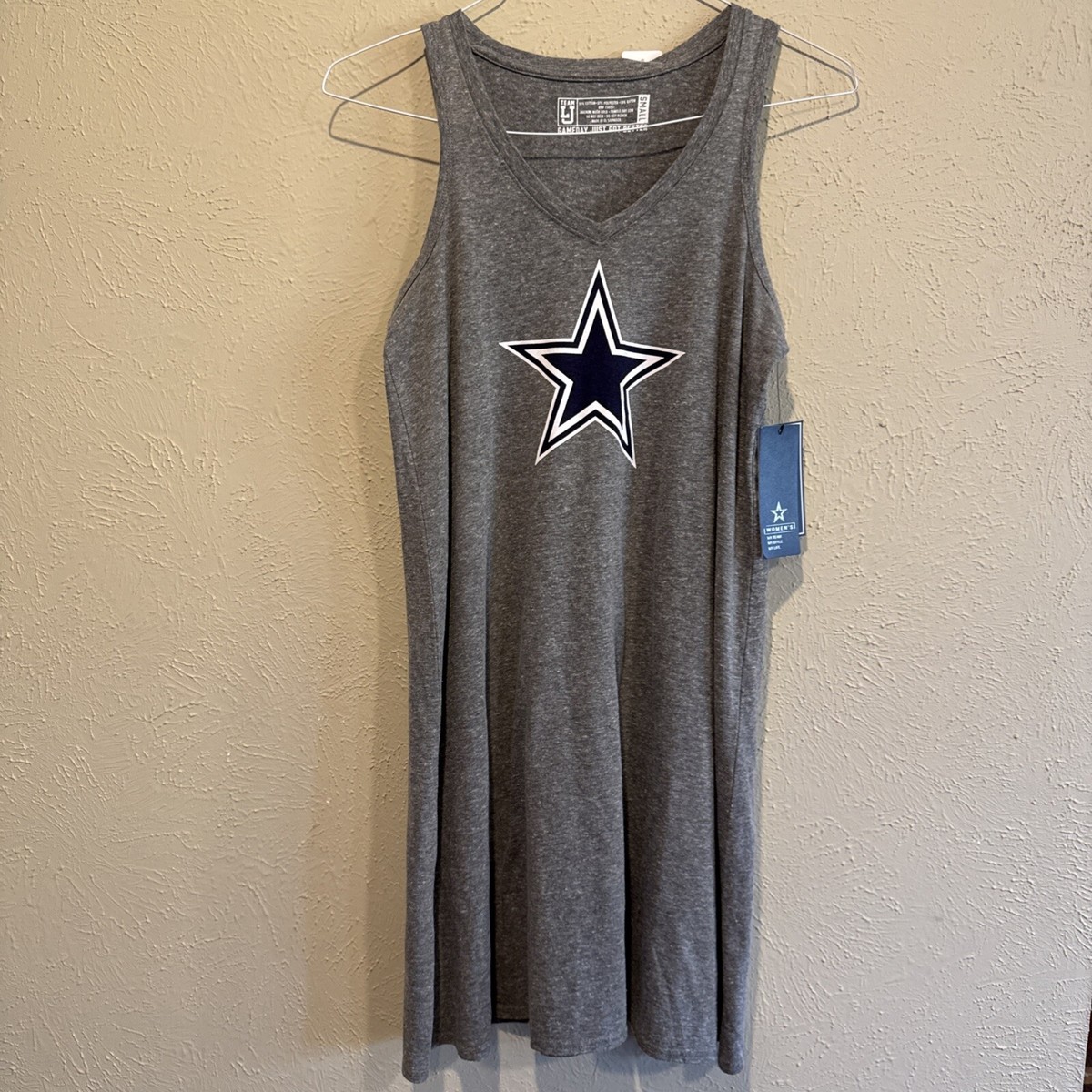 Women's Lauren James Heathered Gray Dallas Cowboys Logo Swing Dress Size: Small Women's Lauren James Heathered Gray Dallas Cowboys Logo Swing Dress Size: Small