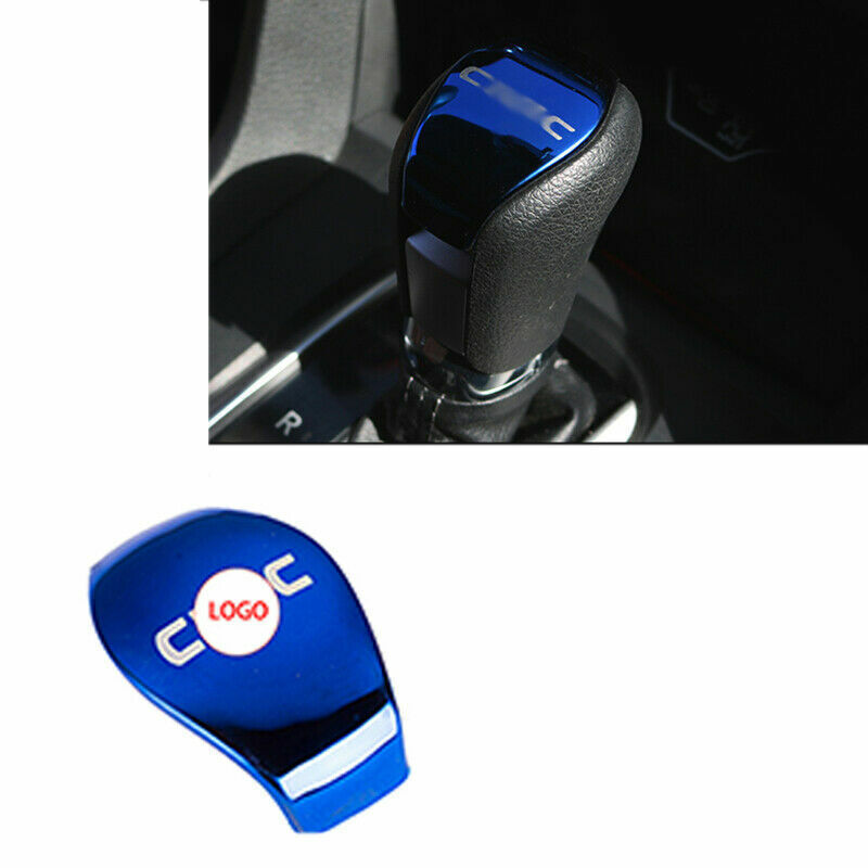 Blue Titanium Console Gear Shift Knob Cover Trim For 2016-2020 Honda Civic 10th
