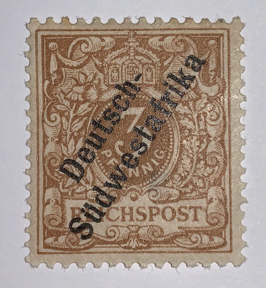 Travelstamps: German Germany South West Africa Color Variety, 3pf OP Mint Og H - Image 2 of 4