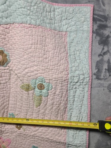 Laura Ashley Baby Quilted Floral Pink Crib Coverlet Blanket Decor Bed 36" x 46” - Picture 15 of 15