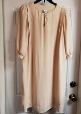 WOW ELEGANT 24-1/2 Bust 52" Length 39" Cream Semi Sheer Lined Dress