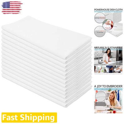 Premium White Flour Sack Towels Set - Super Absorbent, Multi-Use, Set of 13