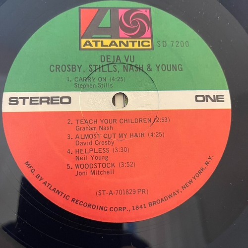 Crosby Stills Nash Young Deja Vu Vinyl LP Atlantic SD 7200 Woodstock Our House - Picture 3 of 8