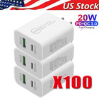 For iPhone 16 15 13 11  20W Fast Charger Block USB Type C Wall Power Adapter Lot