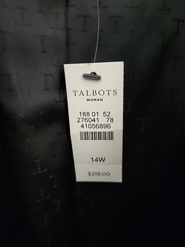 TALBOTS WOMAN *NWT* Blazer BLack Size 14W Notched Lapel Classic Professional - Picture 4 of 7