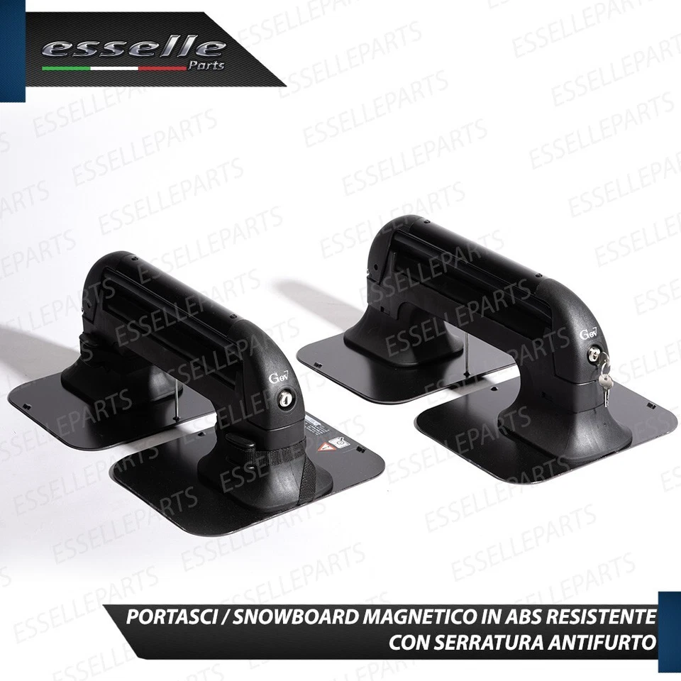 PORTA SCI PORTA SNOWBOARD MAGNETICI CON SERRATURA PER ALFA ROMEO STELVIO - Immagine 3 di 4