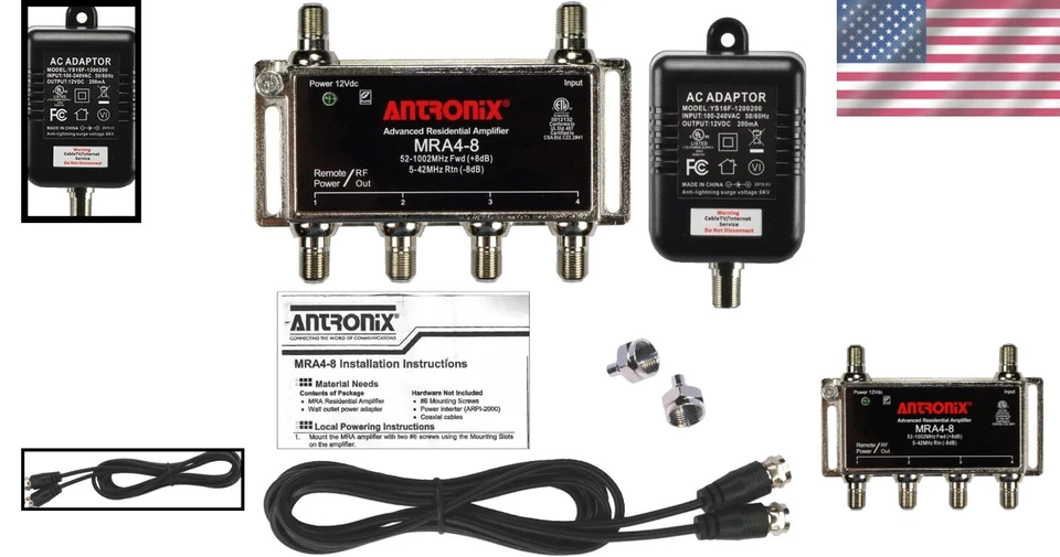 Compact 4-Port Cable Signal Booster for Enhanced HDTV & Internet Connections - Image 2 of 4