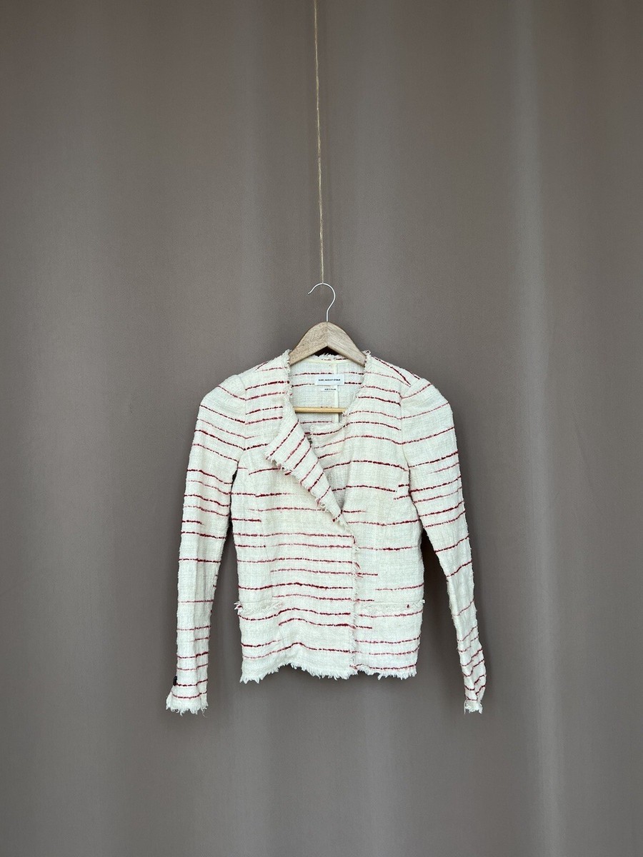 Isabel Marant Etoile Womens Blazer Multicolor Stripe Boucle Collar