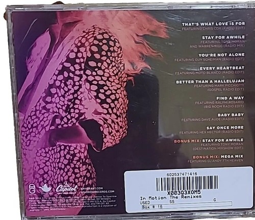 Amy Grant In Motion The Remixes Audio CD Capital Label 2014 Two Bonus Mix - Picture 2 of 3