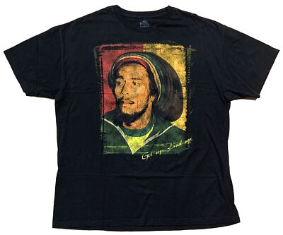 Bob Marley Get Up, Stand Up Reggae Music Icon Jamaica T-shirt Size XL Black