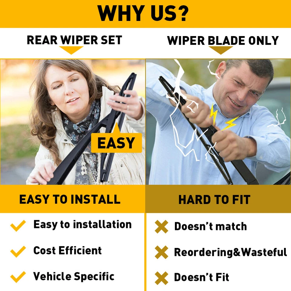 Rear Windshield Wiper Arm & Blade Set Replacement For 2004-2009 Toyota Prius - Image 4 of 4