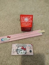 Rare set Hello Kitty chop sticks, soy sauce, and Chinese food take out tin with 