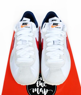 Nike x Sacai Zoom Cortez 4.0 White Red Blue UK 4 5 6 7 14 15 US