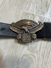 Vintage Harley Davidson Authentic Official 1991 Buckle with Leather Belt