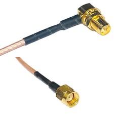 RG316 RP-SMA FEMALE ANGLE to RP-SMA MALE RF Cable Rapid-SHIP LOT