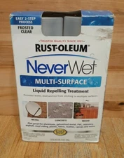 RUSTOLEUM FROSTED CLEAR NEVER WET MULTI-SURFACE KIT 2- 9oz can liquid repelling