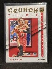 Trae Young 2021-22 Donruss Crunch Time #1 Gold Press Proof SP HAWKS