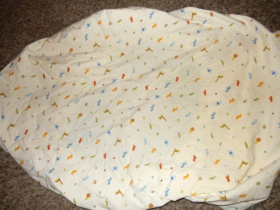 1H LN 复古 CARTER'S Safari 丛林动物园野生动物贴合婴儿床床单大象 — 第 4/4 张图片