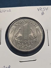 1 Rupee of 1954 Bombay Mint Nickel Coin (KM#.7)