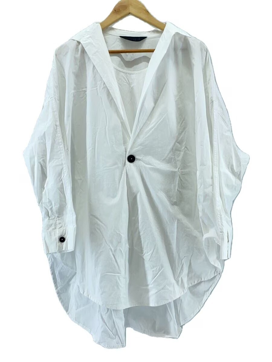 MOYURU altra camicia manica lunga M cotone bianco tinta unita usata