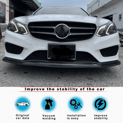 For Benz W212 E400 E300 Sport 2014-16 REAL CARBON Front Bumper Lip Spoiler Chin - Picture 2 of 12