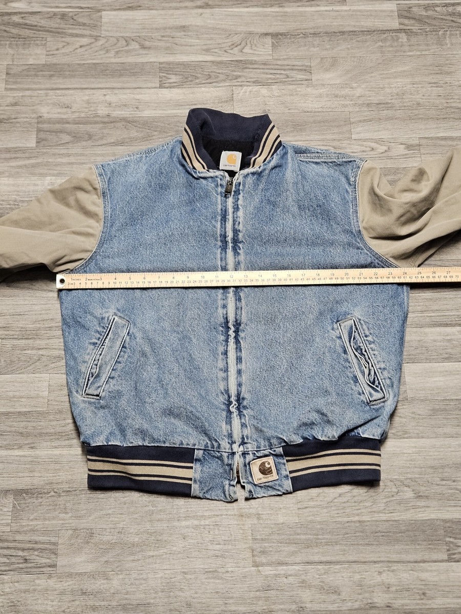 Vintage 90's Carhartt Quilt Lined Denim Large Jacket JQ0198 Santa