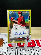 2021 Bowman Chrome Prospects William Holmes CPA-WH yellow refractor auto /75 🚨