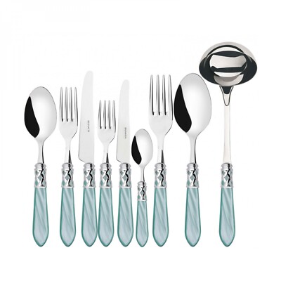 Casa Bugatti Made in Italy Aladdin Flatware Set 75 Pcs Green Water- Official