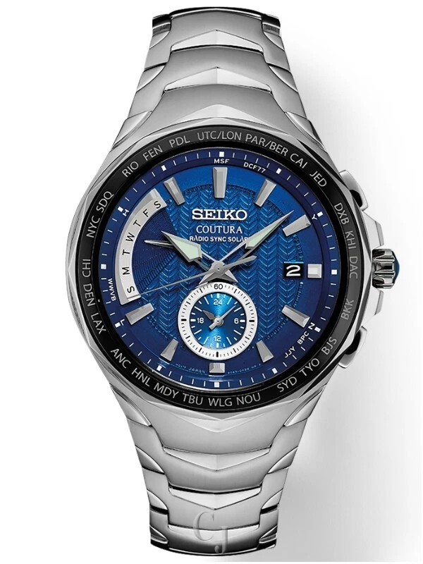 SEIKO COUTURA RADIO SYNC BLUE DIAL WATCH SSG019