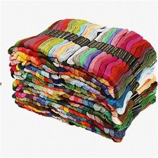 Colorful StitchCraft: 447 Cotton Embroidery Floss Palette for Bracelets. DIY Thr