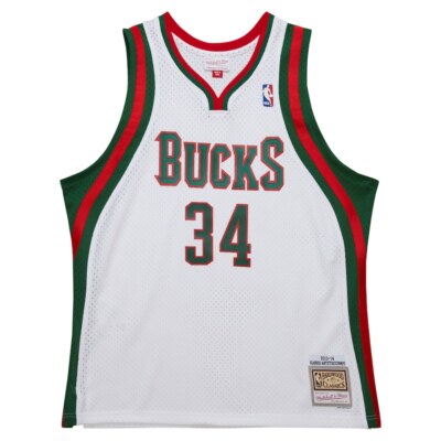 Milwaukee Bucks Giannis Antetokounmpo Mitchell & Ness White 2014