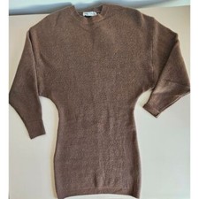 NWT ZARA Women's Wool Blend Brown Knit Sweater Mini Dress S