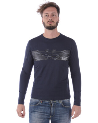 Emporio Armani EA7 T-Shirt Sweatshirt Man Blue 3ZPT47PJ30Z 1554 Sz.XL MAKE OFFER