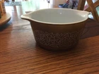 Vintage Pyrex FLOWERS Brown 1 Quart Casserole Dish - 473-8
