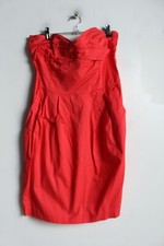 MANGO Womens Strapless Bodycon Dress with Pockets - Red - Size Medium (a9)