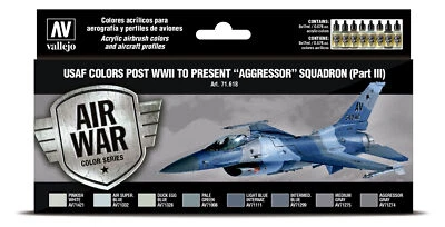 ACRYICOS VALLEJO, S.L (161,91€/1l) Vallejo Model Air Set 8x 17ml USAF colors post WWII to present Aggr