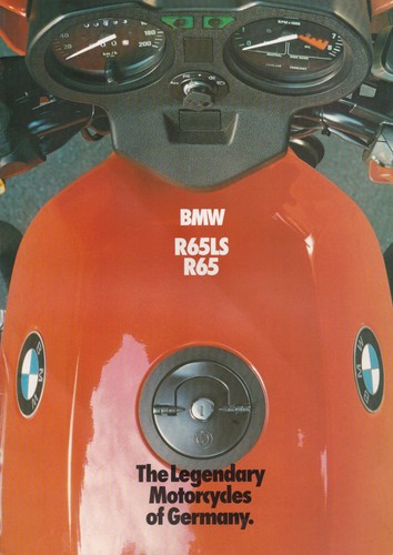 1983 BMW R65 R65LS Motorcycle Brochure 12 Page Original West Germany