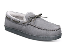 Club Room Men's Moccasin Slippers in Gray-Medium 8-9
