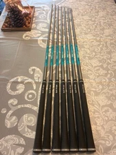 TRUE TEMPER SteelFiber h-TOUR 105S PW–5 +48° 7pc Iron Shaft Set with Grips Used